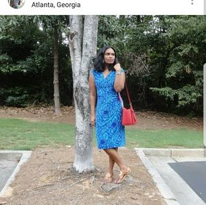 Lauren Ralph Lauren blue floral knee length dress